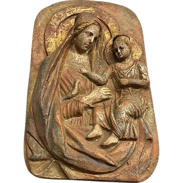 Terracotta plaque Virgin with Child, 19th century