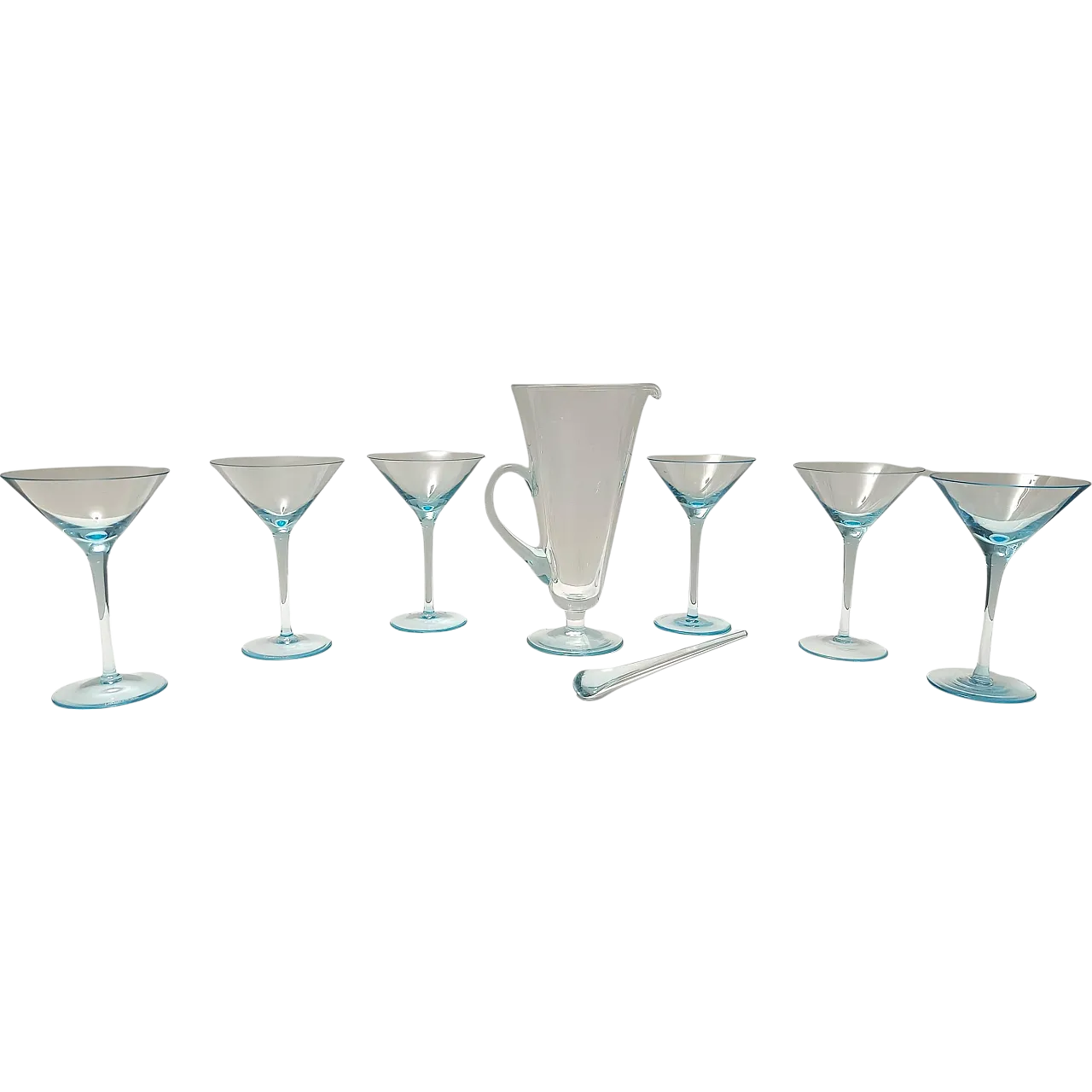 6 cocktail glasses and a Pitcher by La Murrina, 80s 15