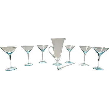 6 cocktail glasses and a Pitcher by La Murrina, 80s