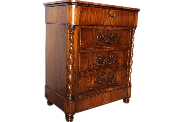 Antique Tuscan chest of drawers from the 19th century, 3 drawers with flap. L.F