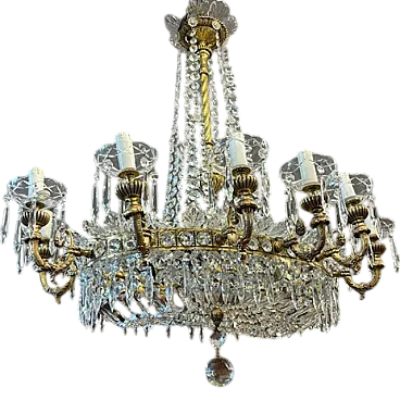 Gilded bronze and crystal chandelier, early 20th century