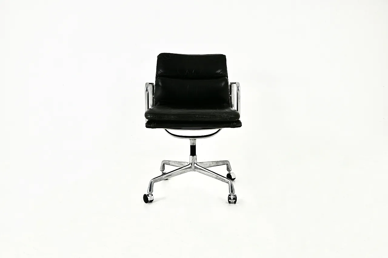 Black Soft Pad Chair by Charles and Ray Eames for Herman Miller, 60s 3