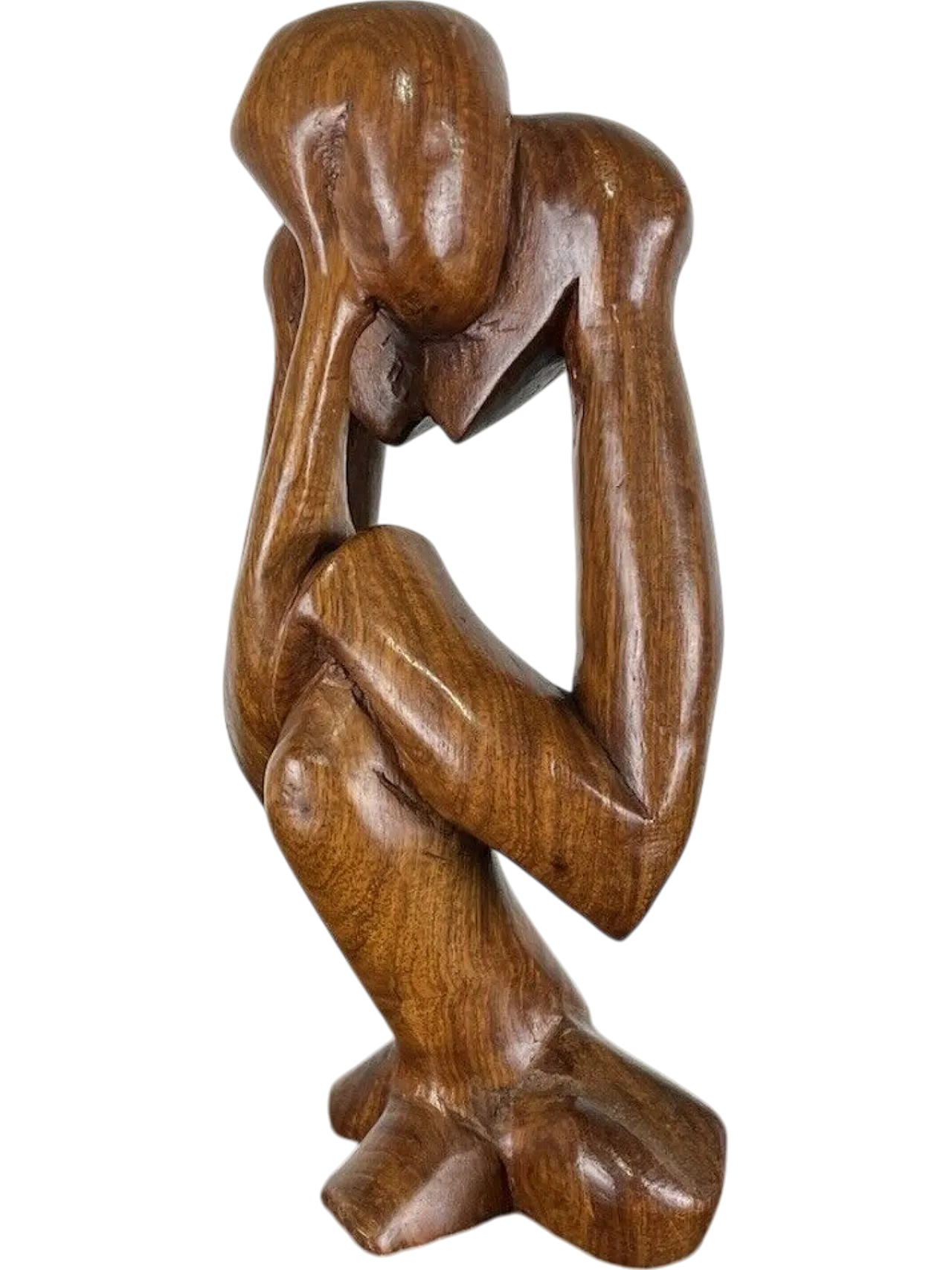 Pensatore, scultura in legno, anni '70 14