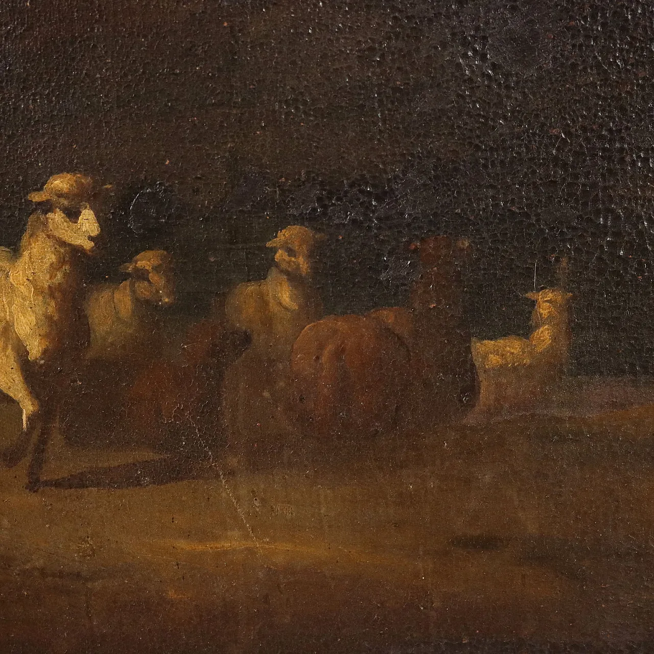 Landscape with Shepherdess and Sheep, oil on canvas, 18th century 5