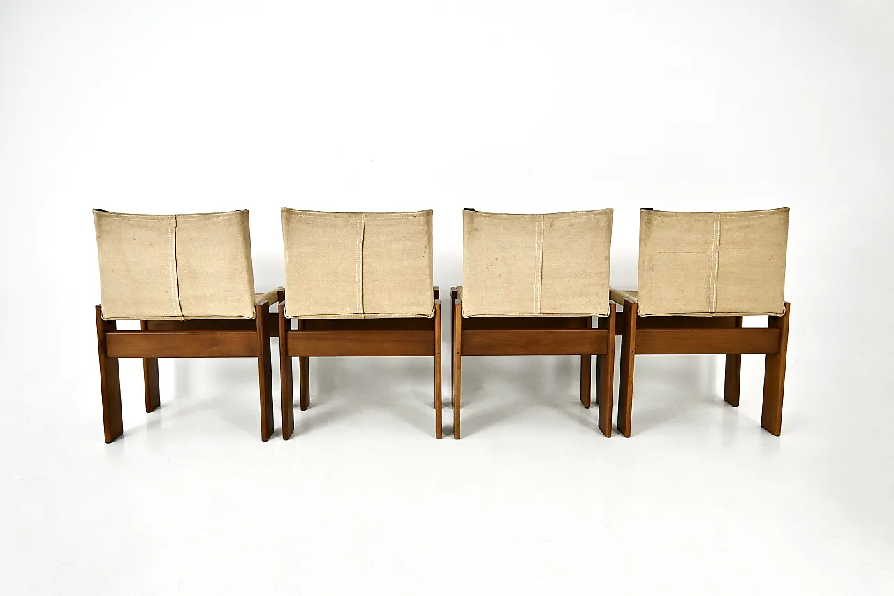 4 Monk dining chairs by Afra & Tobia Scarpa for Molteni, 1970s 5