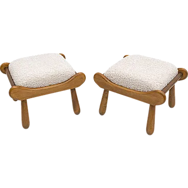 Pair of Philip Arctander style beech stool, 1960s