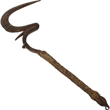 African knife in leather and iron, 20th century