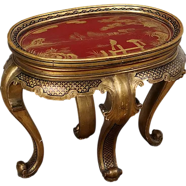 Lacquered wooden tray table, early 20th century