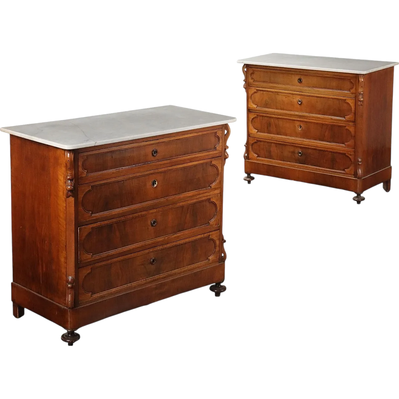 Pair of Louis Philippe wooden chests of drawers, 19th century 11