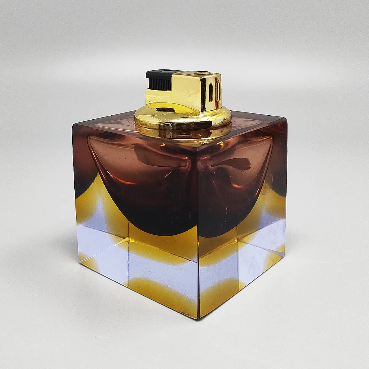 Brown Table Lighter in Murano Sommerso Glass By Flavio Poli, 60s 4