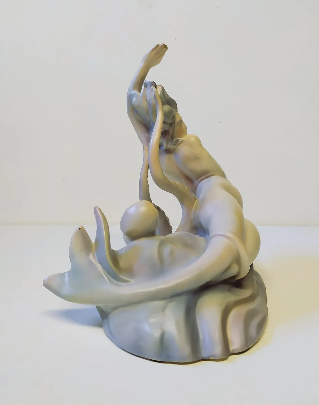 Scultura grande sirena in ceramica di Mapelli, anni '40 5