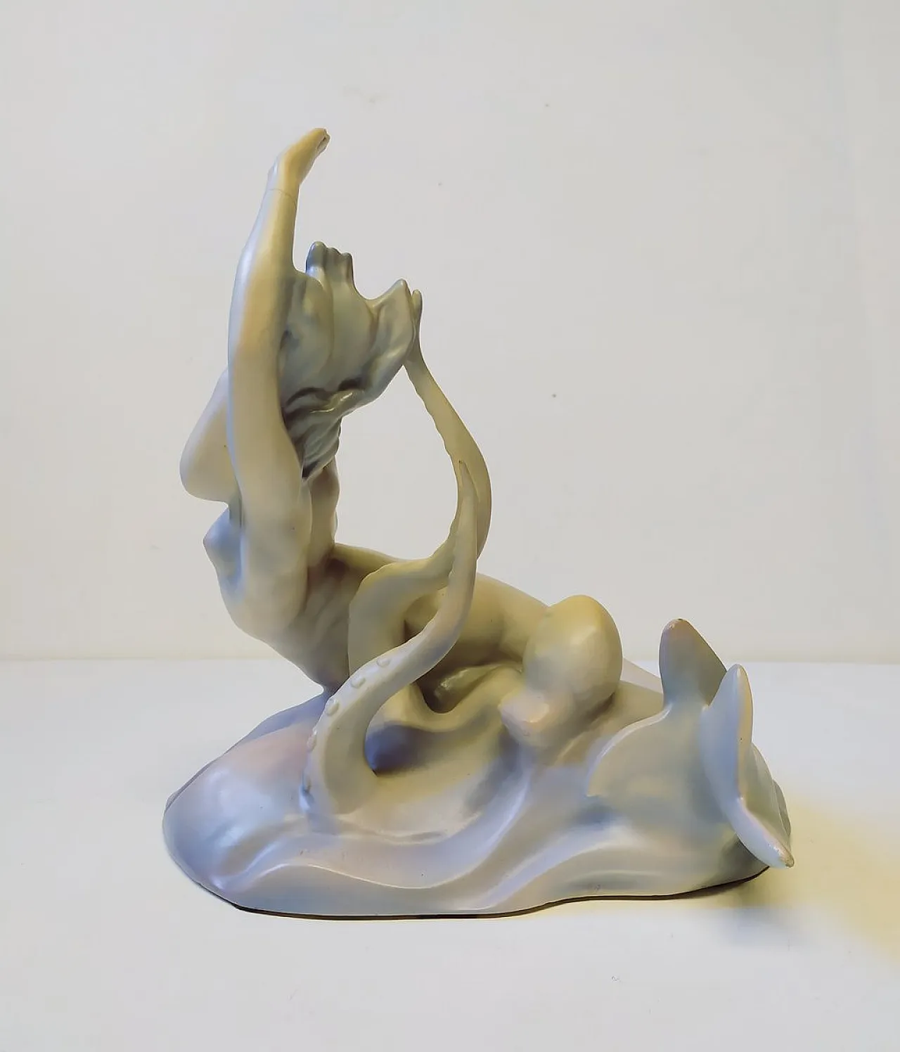 Scultura grande sirena in ceramica di Mapelli, anni '40 7