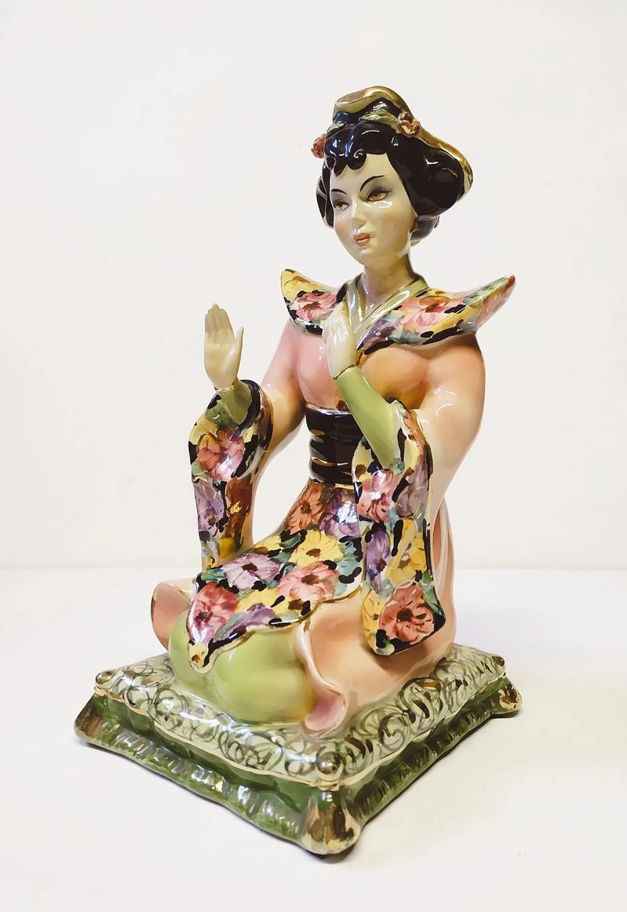 Scultura Geisha in porcellana di Girardi, anni '50 1