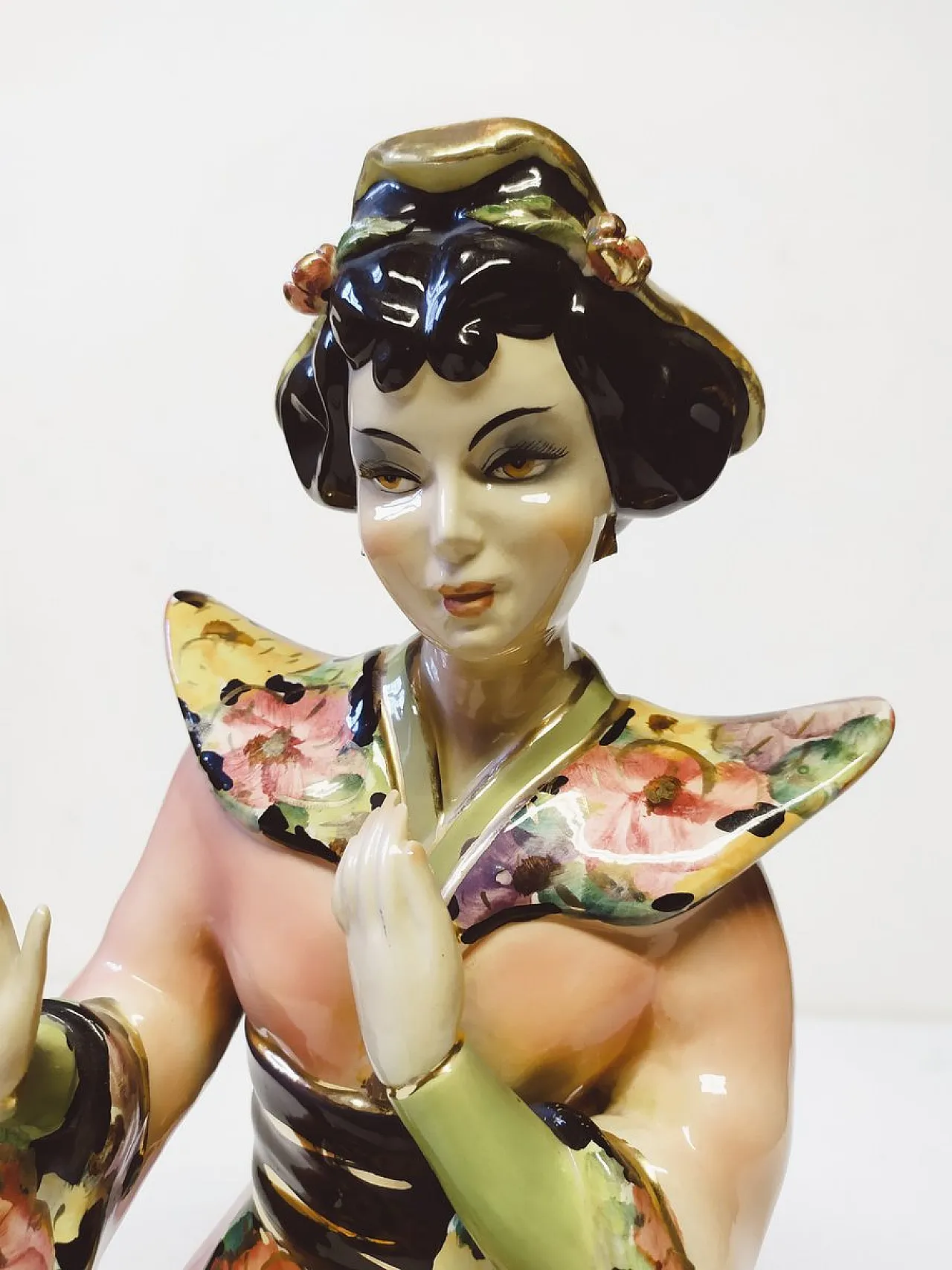 Scultura Geisha in porcellana di Girardi, anni '50 6