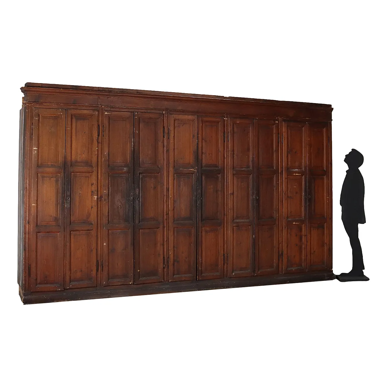 Ten-door fir wardrobe, early 20th century 2