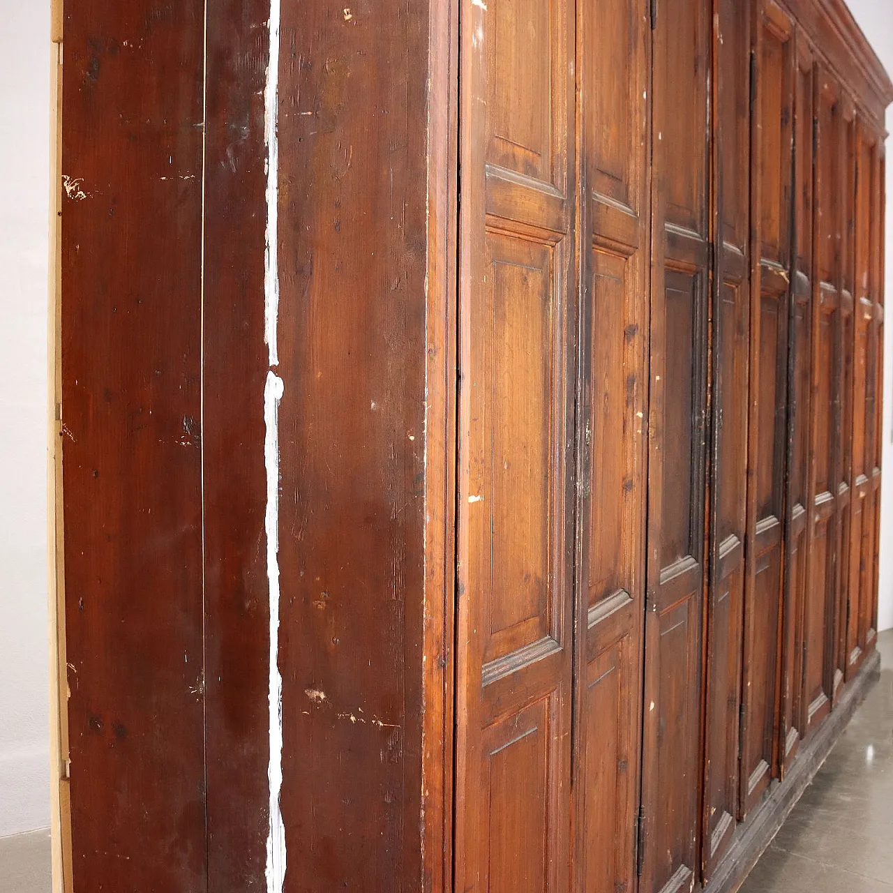 Ten-door fir wardrobe, early 20th century 9