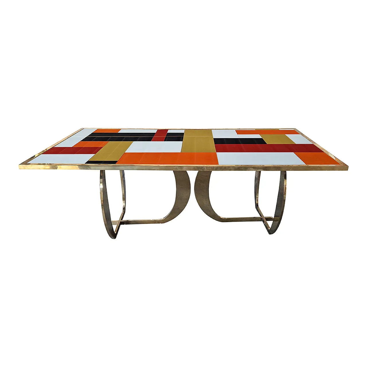 Murano glass and brass table, late 20th century 1