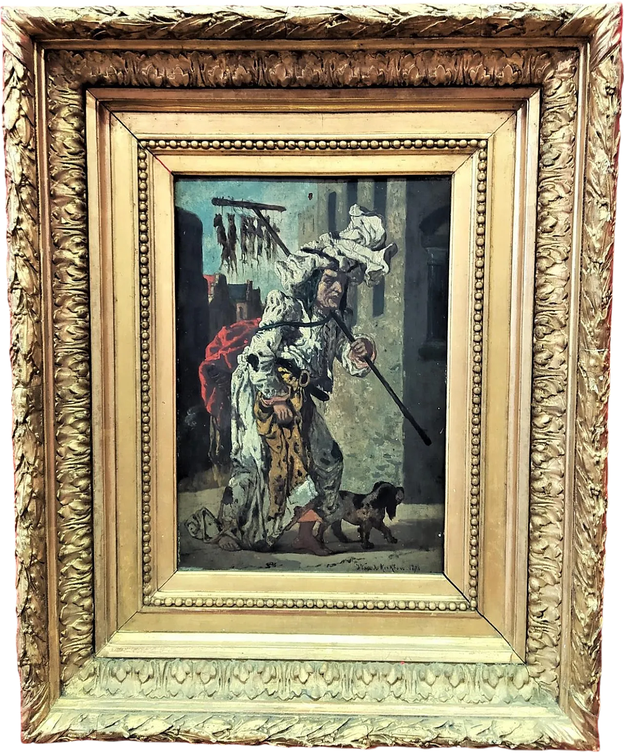 Cacciatore di ratti, olio su tavola di Jan Van De Kerkove, '800 10