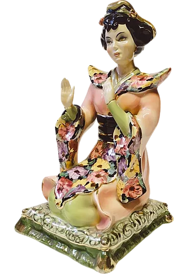 Scultura Geisha in porcellana di Girardi, anni '50