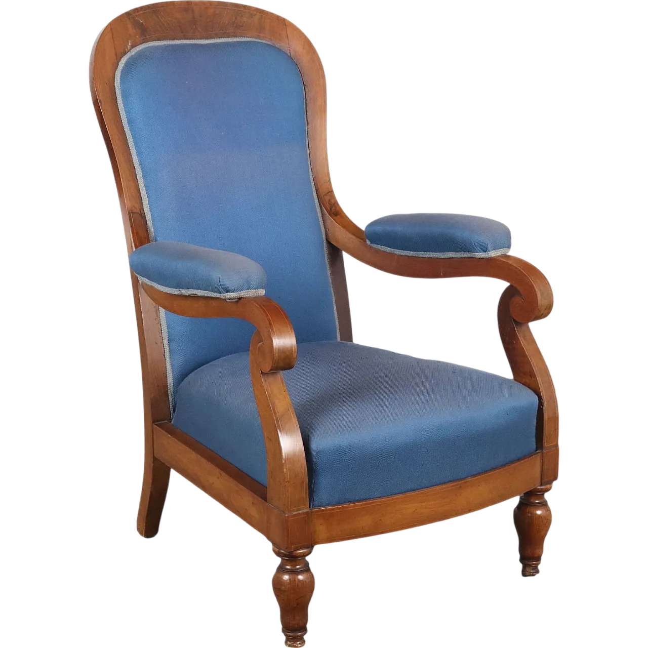 Louis Philippe fabric and walnut armchair, 19th century 10