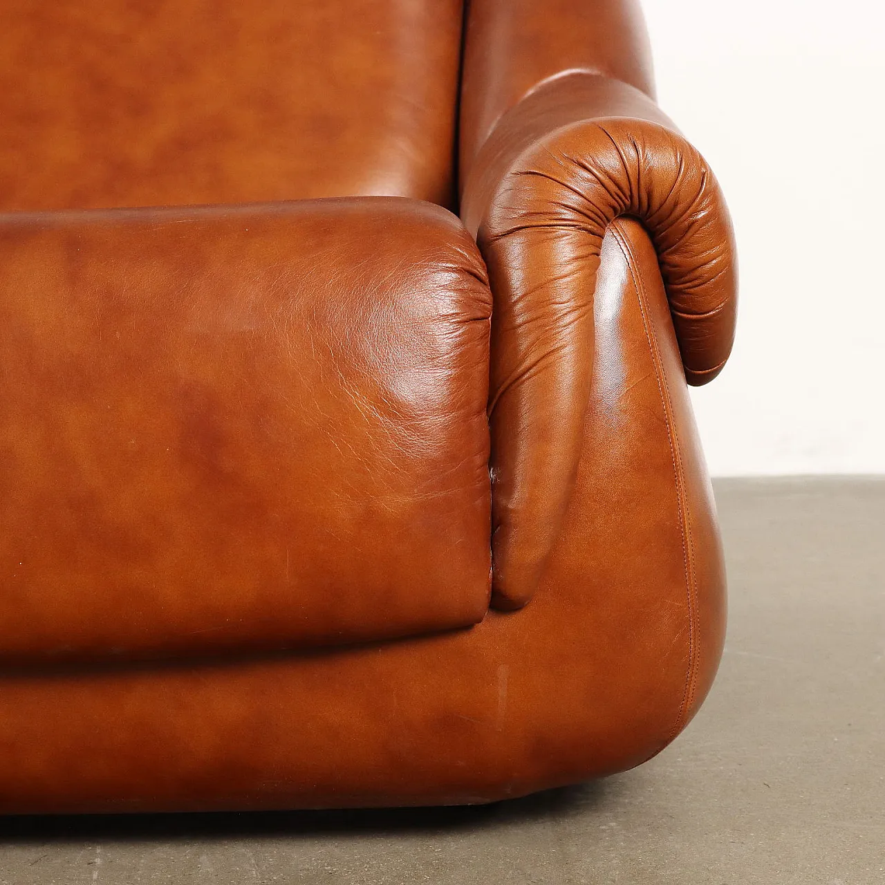 Pair of foam and leatherette armchairs, 1970s 5