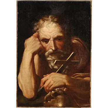 Italian painter, Saint Jerome, oil on canvas, 17th century