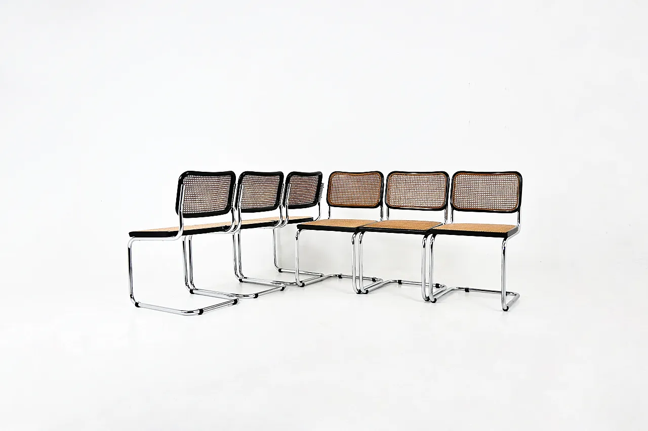 6 dining Chairs Style B32 by Marcel Breuer, 90s 1