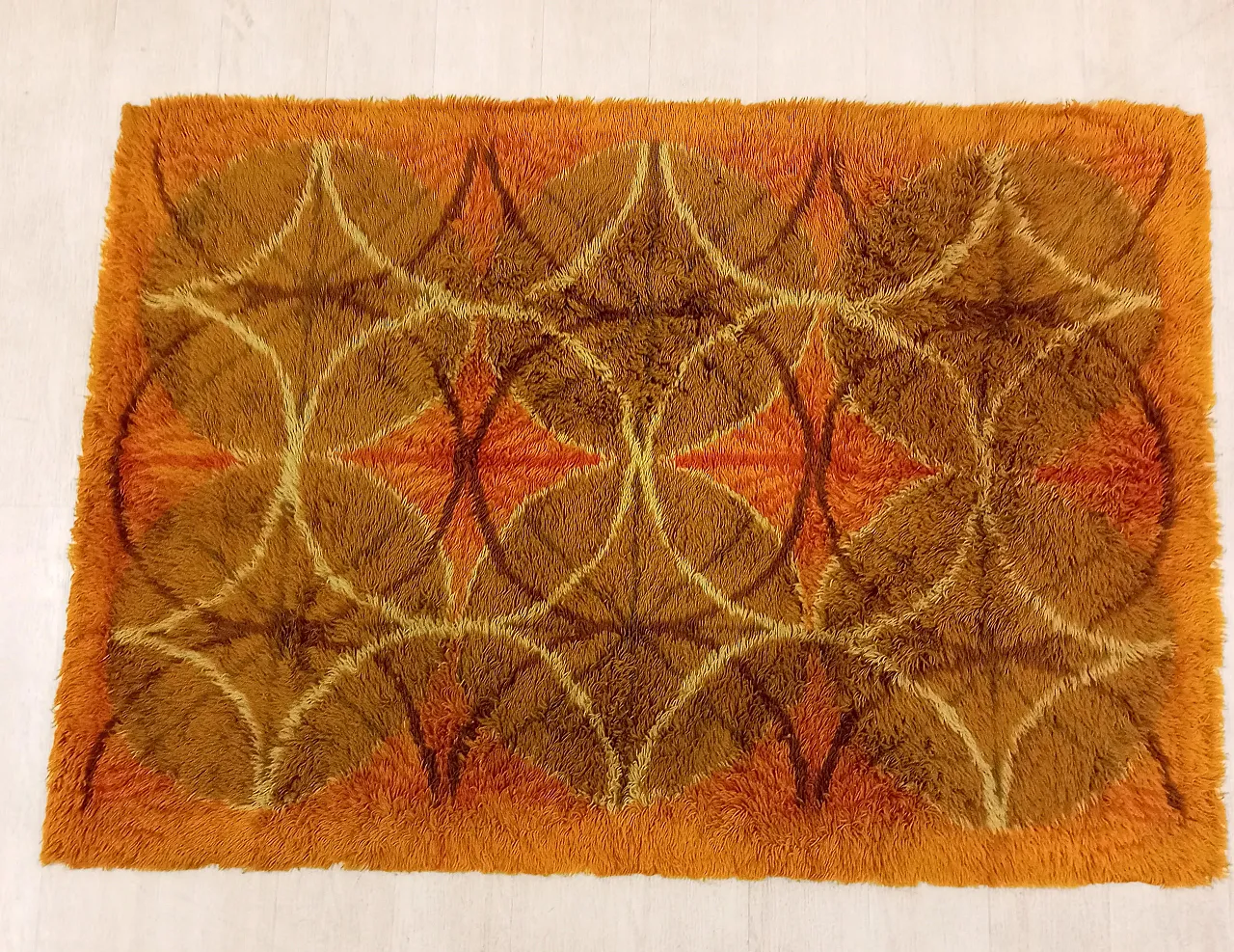 Rya rug in wool, 1970s 2