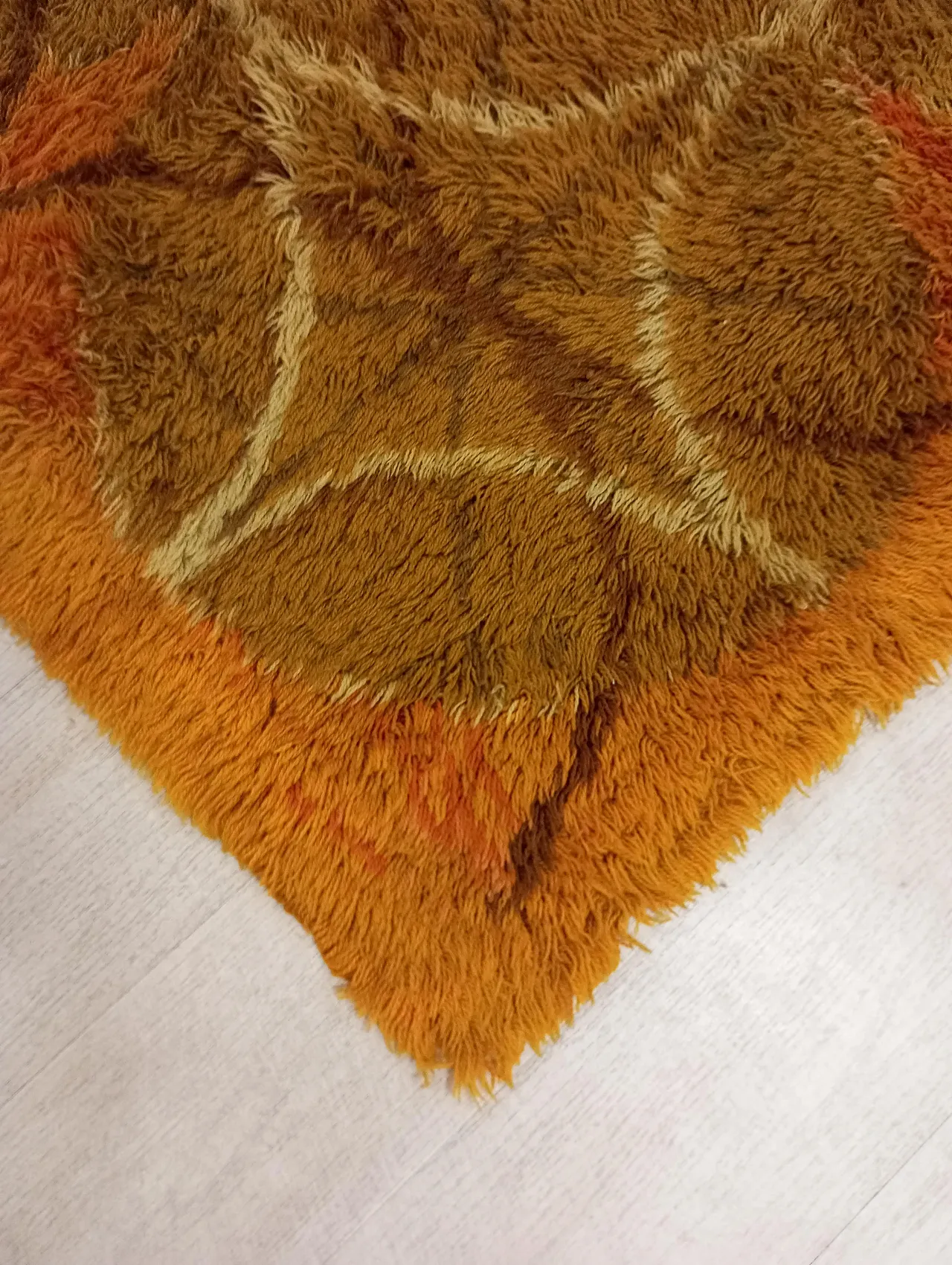 Rya rug in wool, 1970s 3