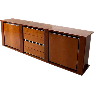 Credenza in legno e metallo, anni '70