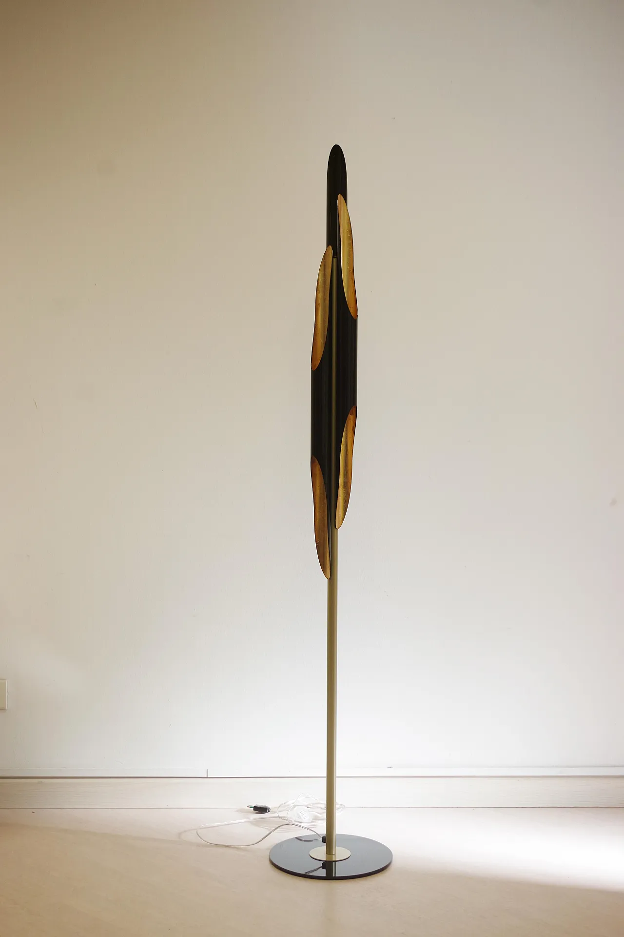 Coltrane floor lamp in brass & matte black, 2000 2