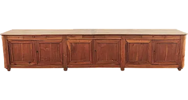 Credenza lunga a sei porte in ciliegio, '800