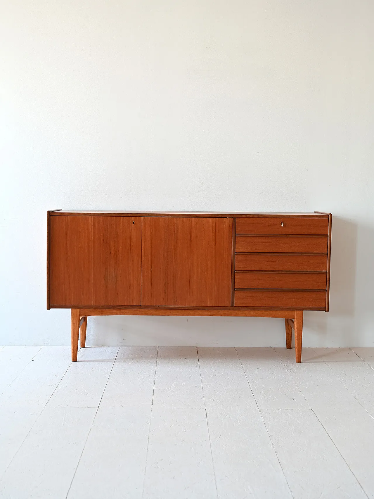 Sideboard di modernariato in teak, anni '60 2