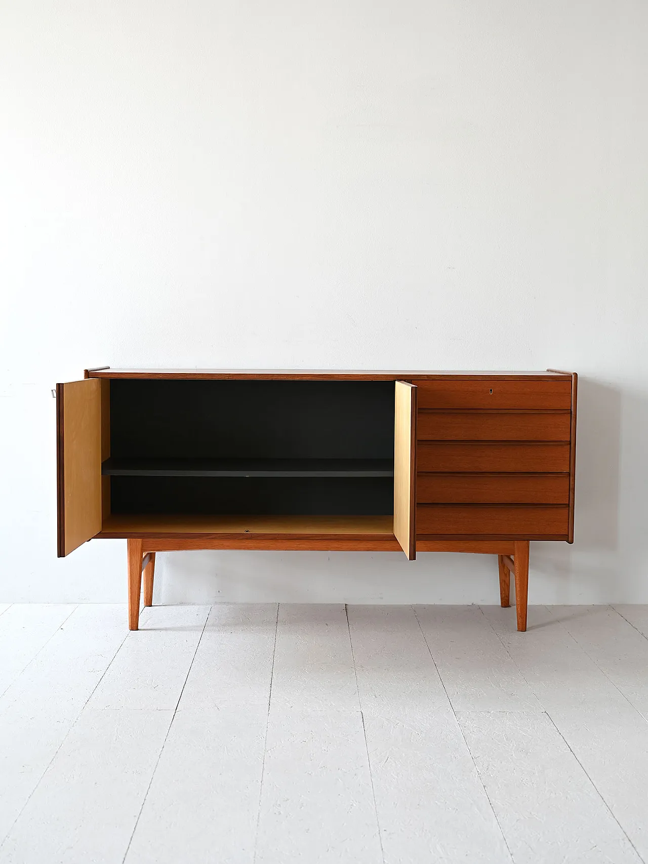 Sideboard di modernariato in teak, anni '60 3