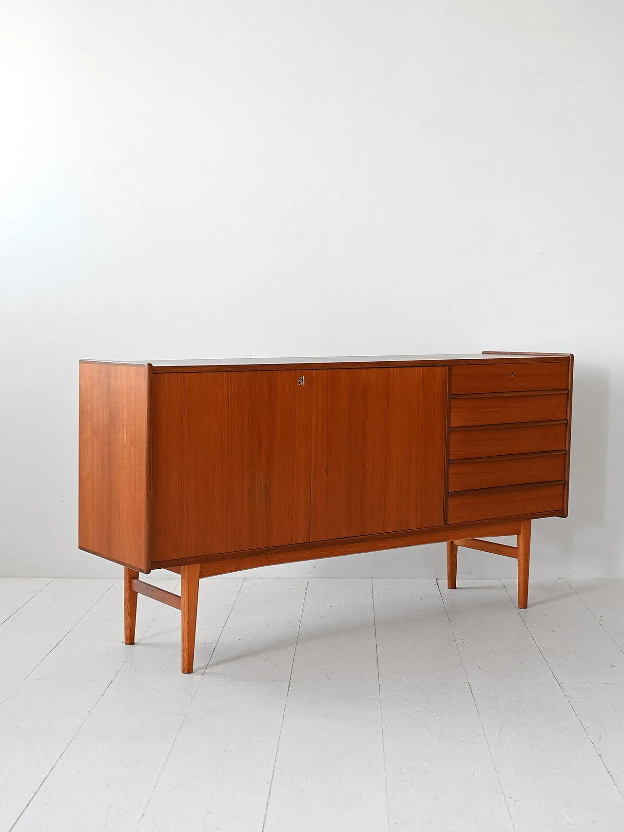 Sideboard di modernariato in teak, anni '60 5