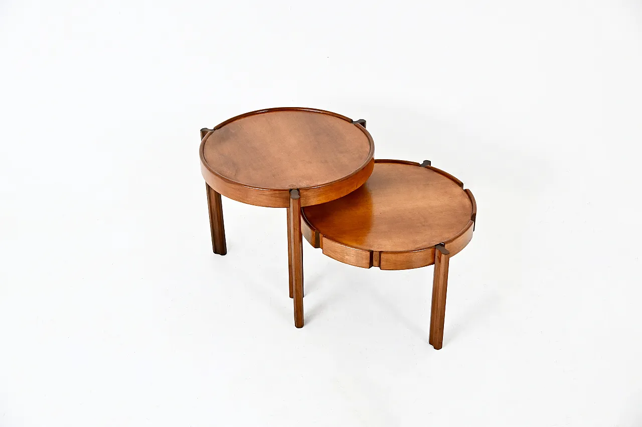 Italian Wooden Nesting Tables, 1950s, set of 2 1