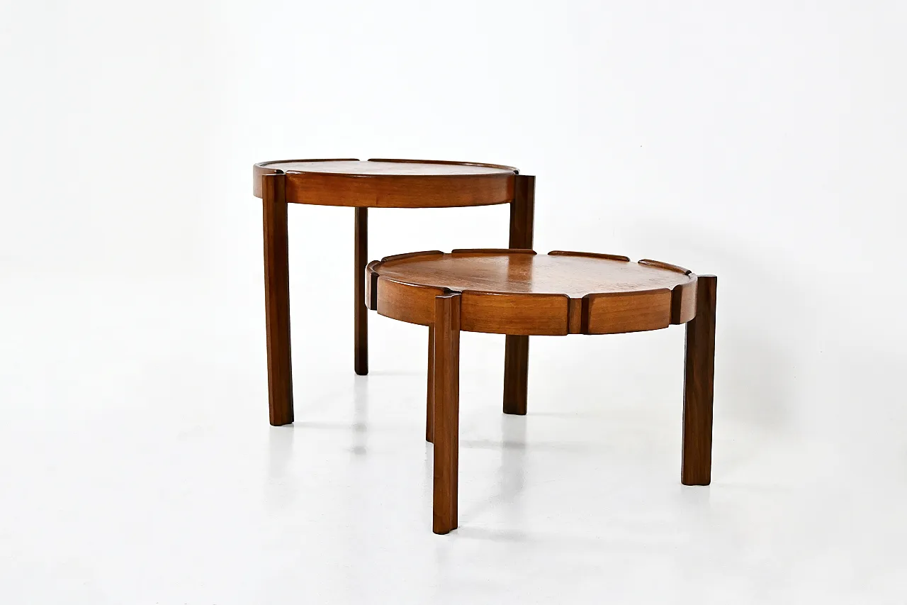 Italian Wooden Nesting Tables, 1950s, set of 2 2