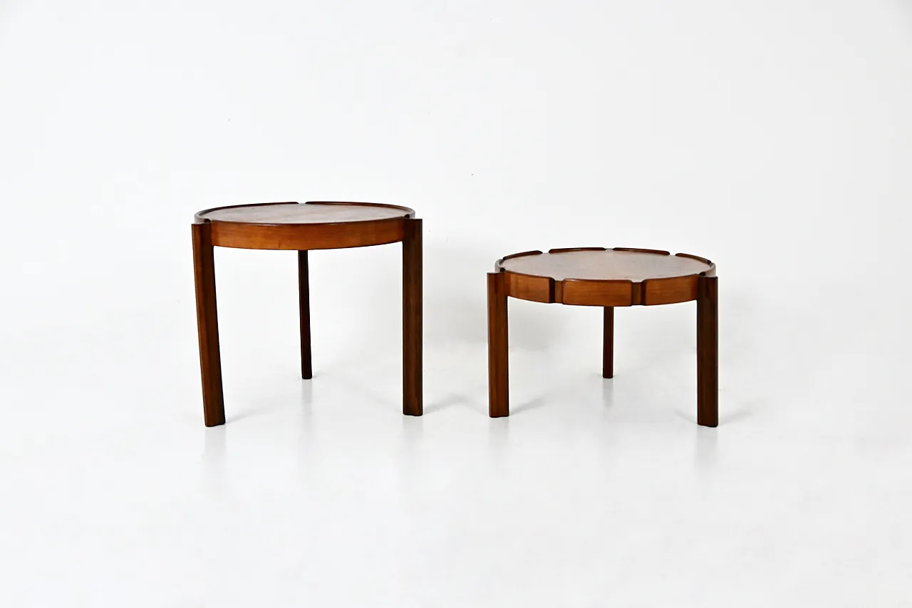 Italian Wooden Nesting Tables, 1950s, set of 2 5