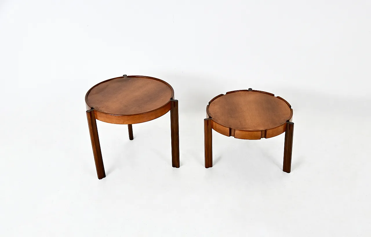 Italian Wooden Nesting Tables, 1950s, set of 2 6