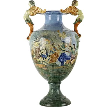 Castelli majolica amphora, early 20th century