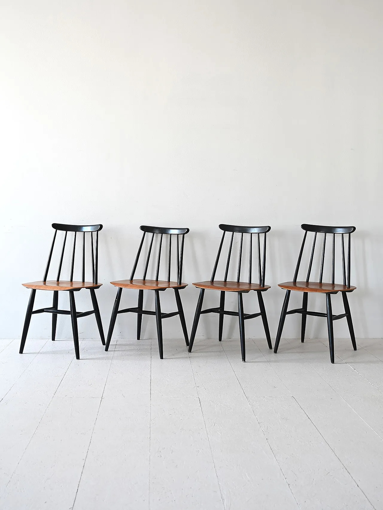 4 Fanett chairs by Ilmari Tapiovaara for Edsbyverken, 60s 1