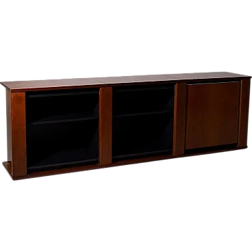 Credenza in legno con giradischi incorporato, anni '70