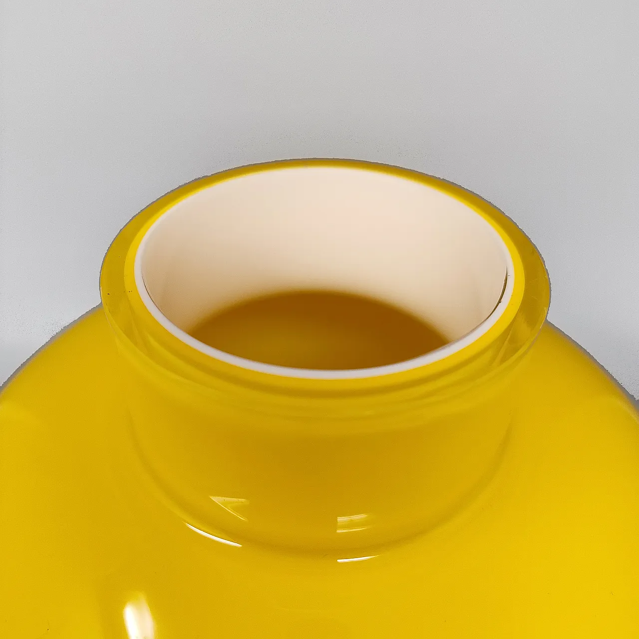 Vaso di Ind. Vetraria Valdarnese giallo, anni '70 5