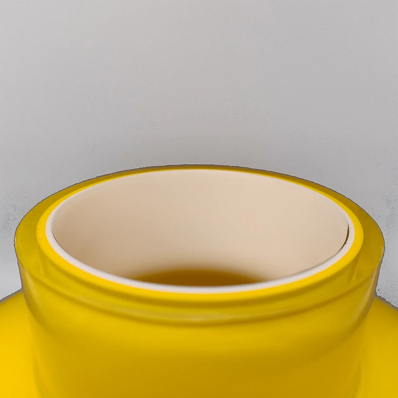 Vaso di Ind. Vetraria Valdarnese giallo, anni '70 8