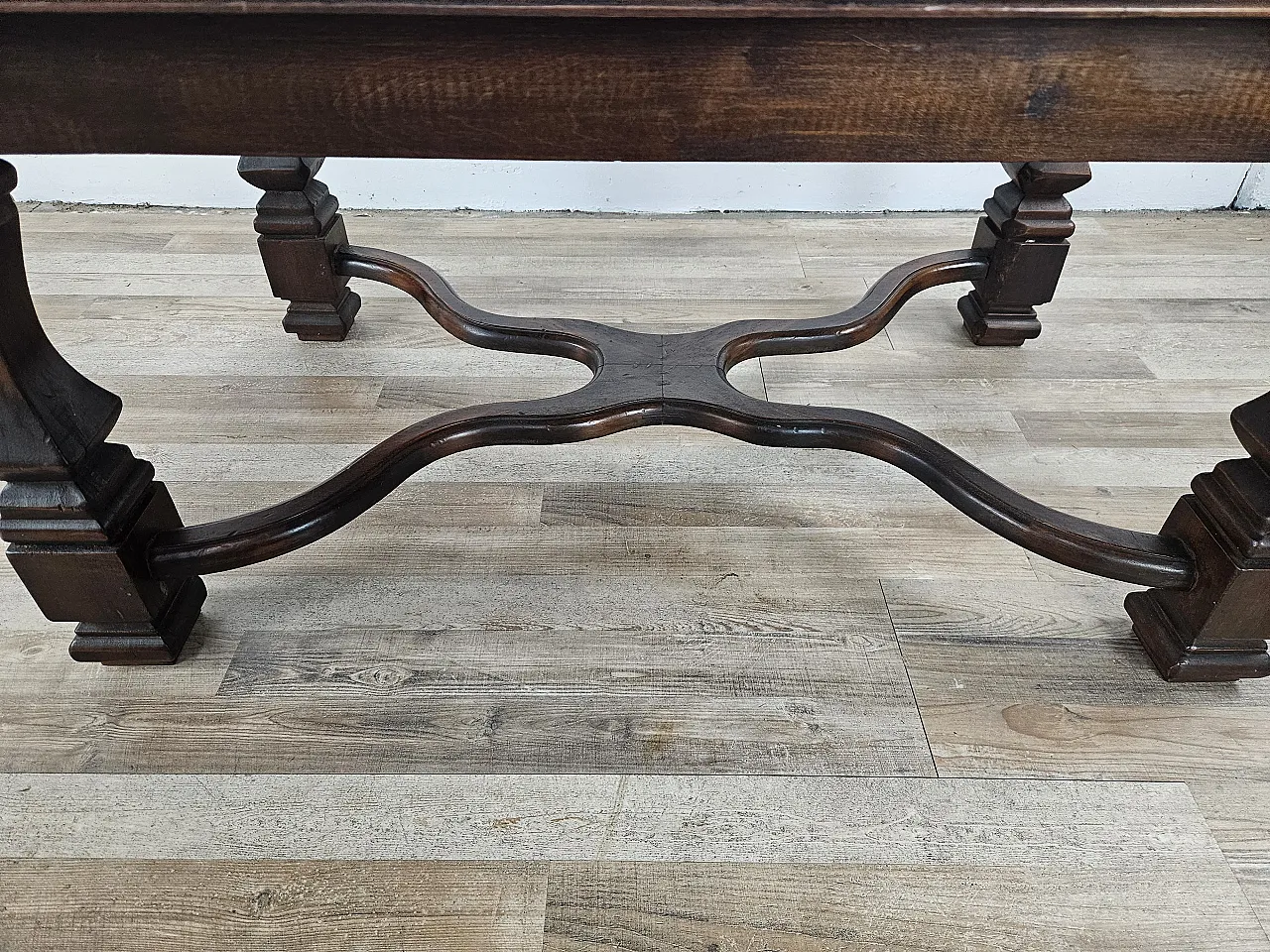 Walnut coffee table with cross legs 12