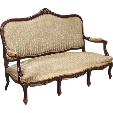 Baroque style sofa in carved walnut, 20th century