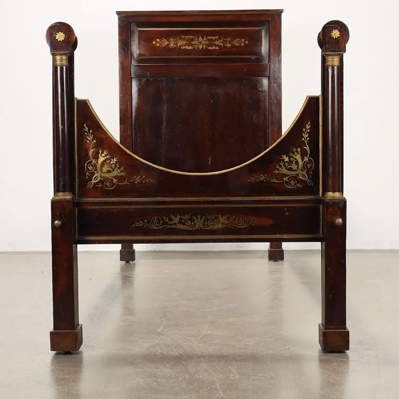 Empire single bed in walnut, early 19th century 4