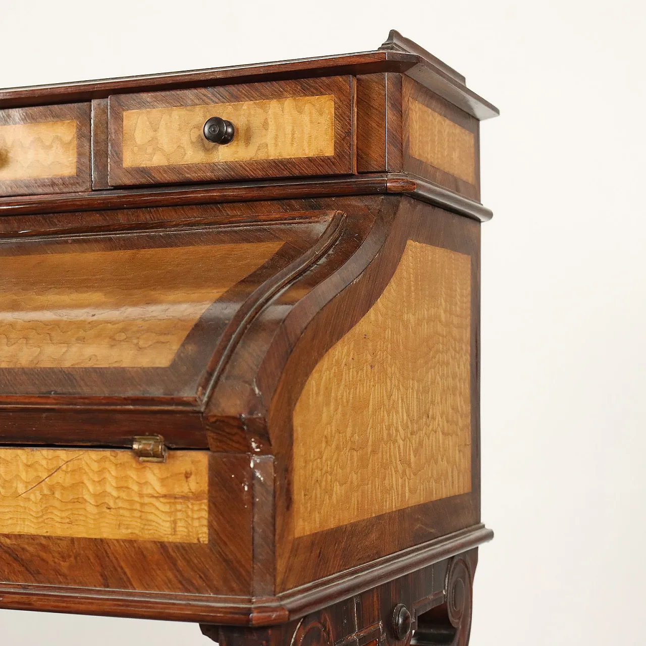 Napoleon III flap-door desk in walnut and bronze, 19th century 8