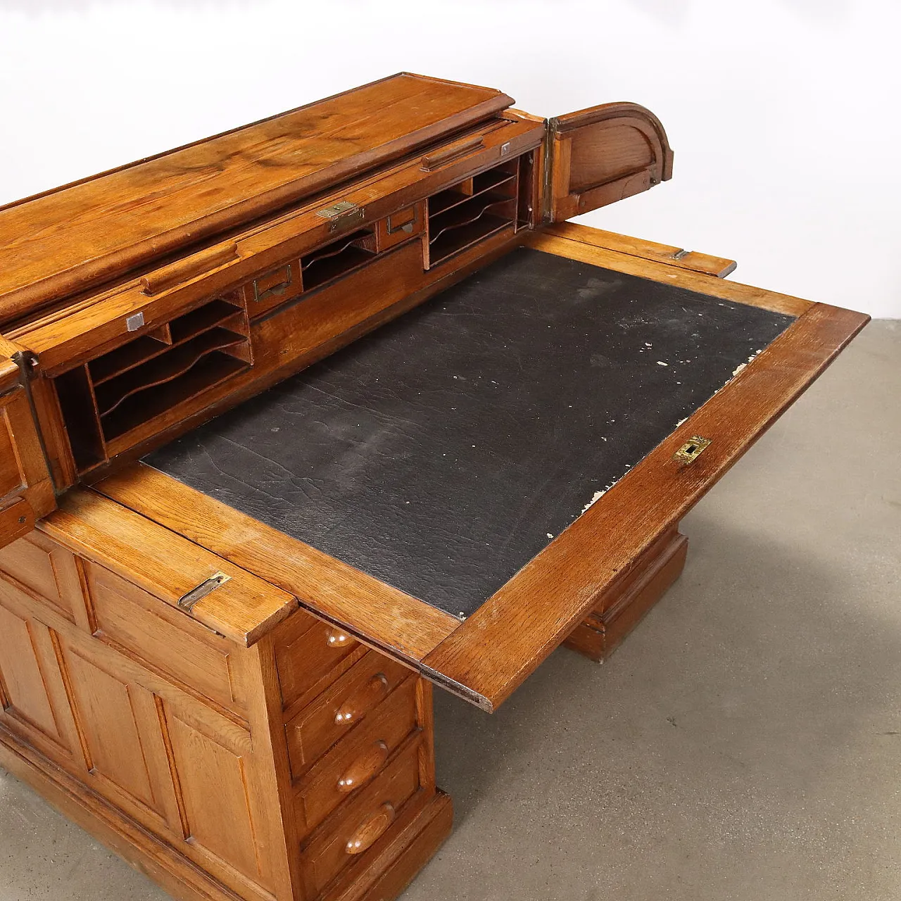 Oak writing desk with drawers, 20th century 3