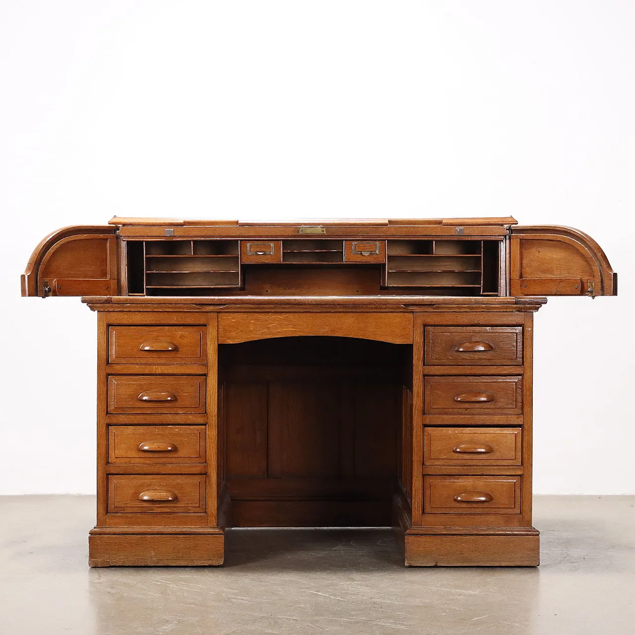 Oak writing desk with drawers, 20th century 4